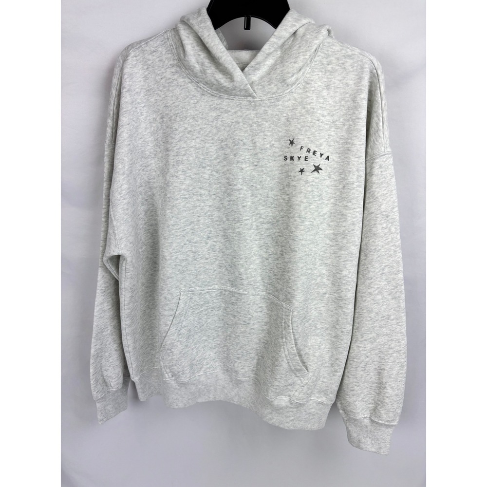 New Hollister Freya Skye Grey Graphic Long Sleeve Oversized Hoodie Pocket Small